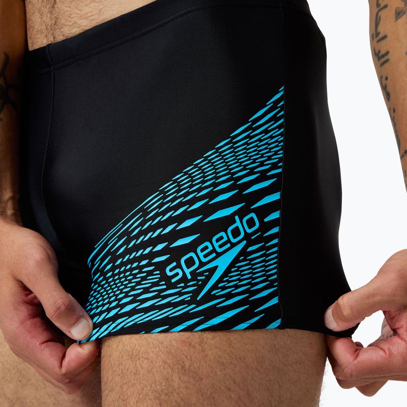 Bokserki pływackie męskie Speedo Medley Logo Aquashort black/picton blue 7