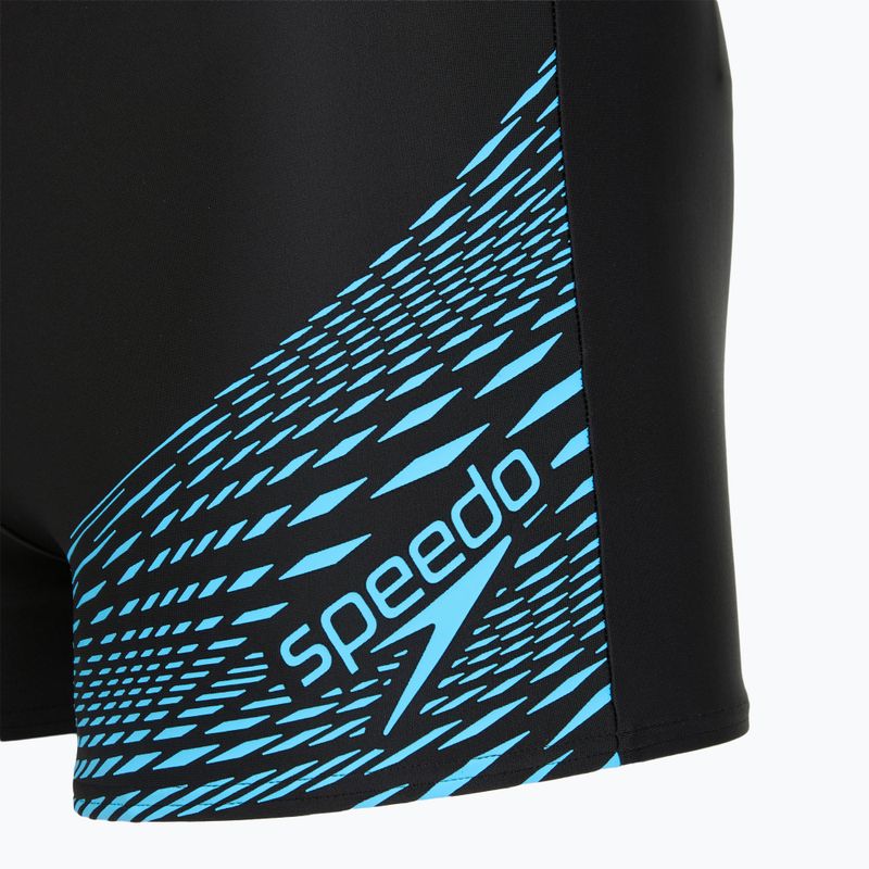 Bokserki pływackie męskie Speedo Medley Logo Aquashort black/picton blue 3