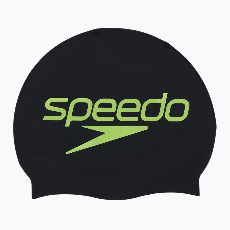Czepek pływacki Speedo Printed Silicone black stacked logo 2