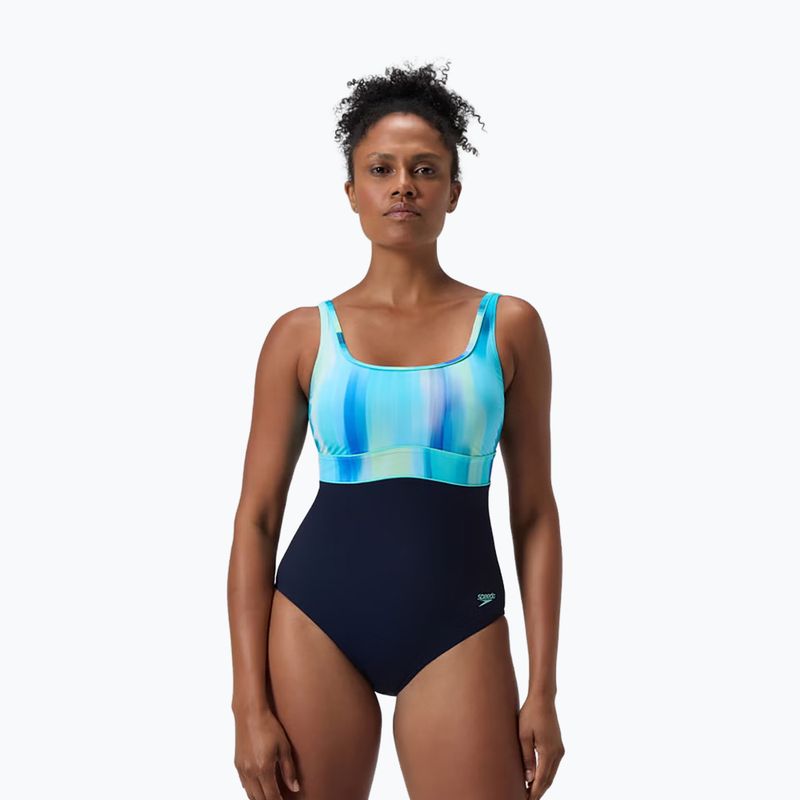 Strój pływacki jednoczęściowy damski Speedo Shaping Contour Eclipse Printed true navy/berry 5