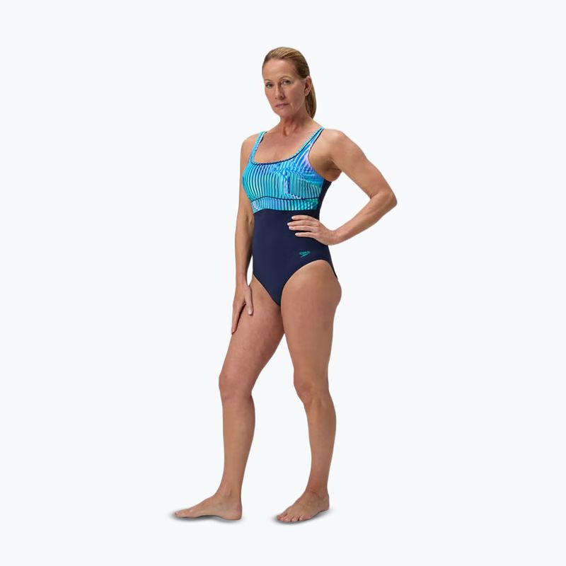 Strój pływacki jednoczęściowy damski Speedo Shaping Contour Eclipse Printed turquoise gem 2