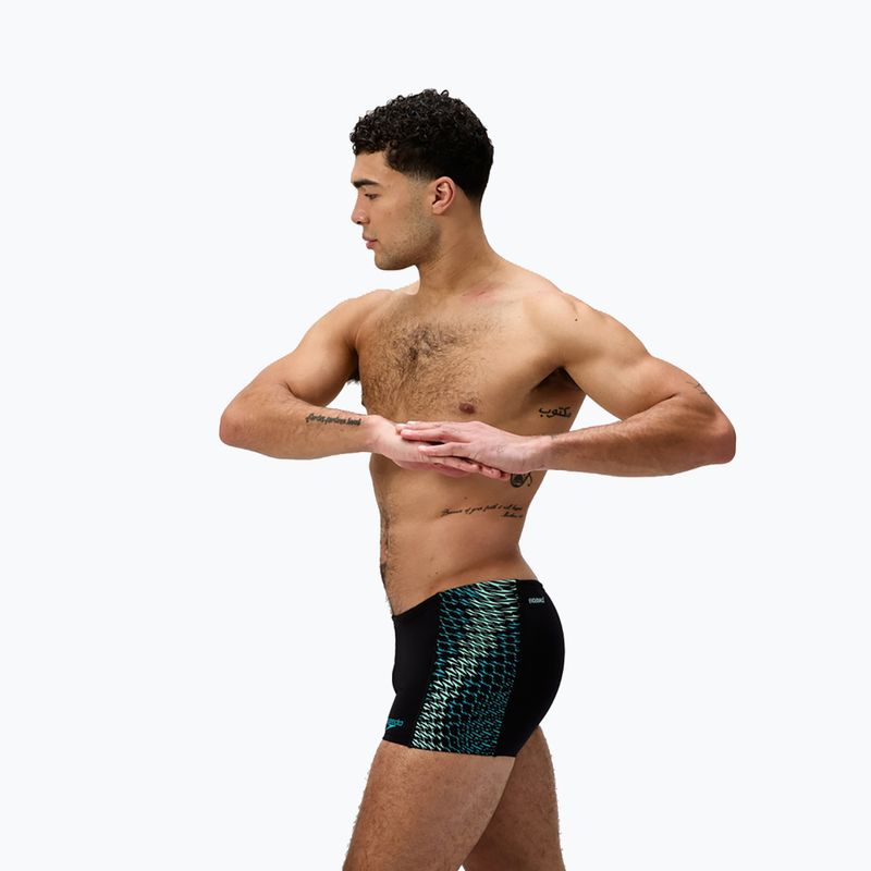 Bokserki pływackie męskie Speedo Endurance+ Tech Panel Aquashort black/turquoise gem 4