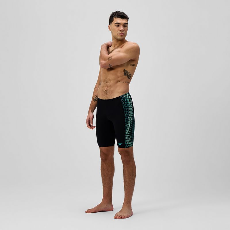 Jammery pływackie męskie Speedo Endurance+ Tech Panel Jammer black/turquoise gem 2
