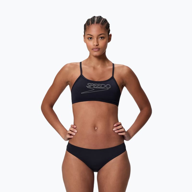 Strój pływacki dwuczęściowy damski Speedo Endurance+ Logo Thin Strap anthracite