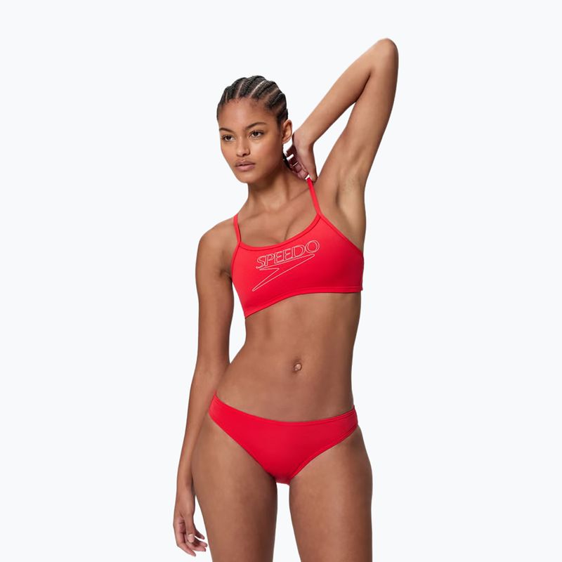 Strój pływacki dwuczęściowy damski Speedo Endurance+ Logo Thin Strap high risk red