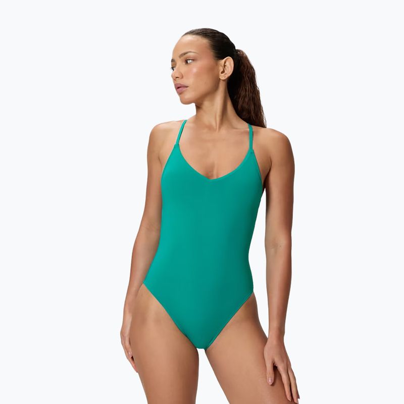 Strój pływacki jednoczęściowy damski Speedo Solid V-Neck peacock teal