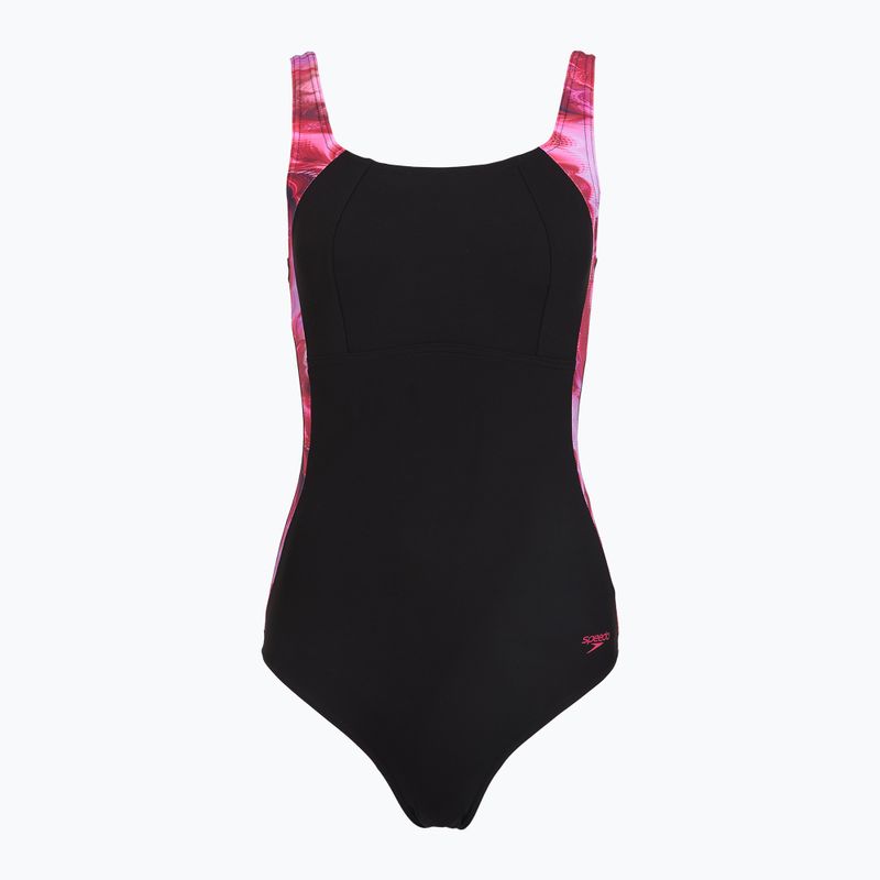 Strój pływacki jednoczęściowy damski Speedo Shaping LunaLustre Printed anthracite/ruby