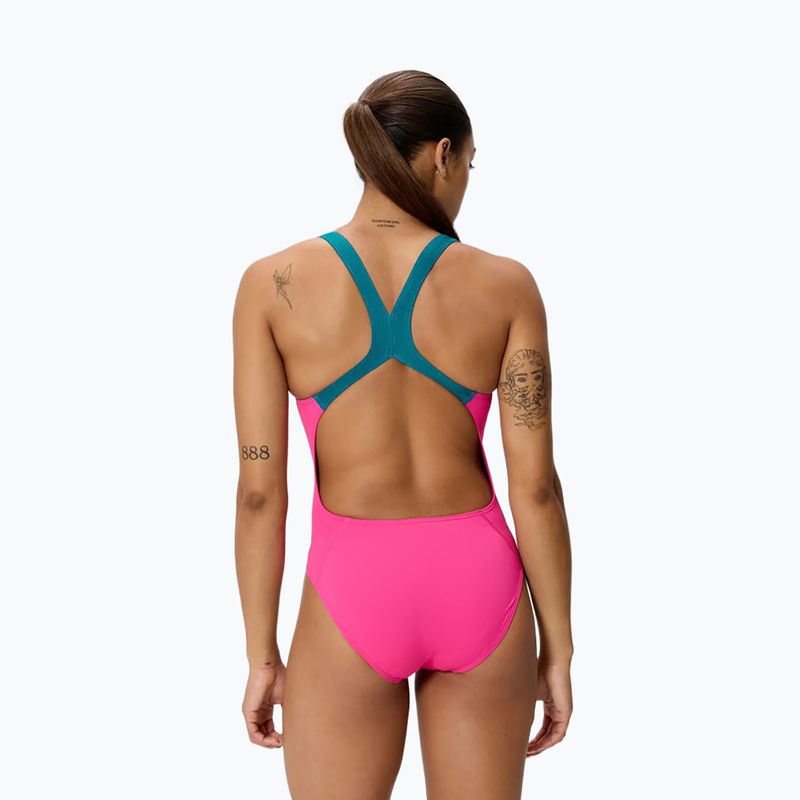 Strój pływacki jednoczęściowy damski Speedo Solid Powerback punchy pink 2