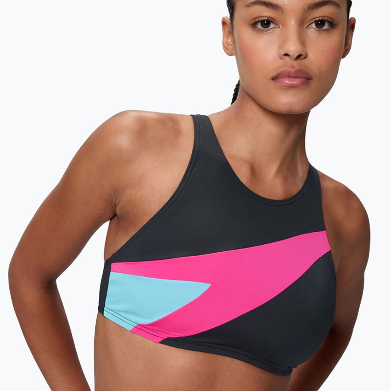 Strój pływacki dwuczęściowy damski Speedo Hyperboom Butterfly Back anthracite/margarita pink 4