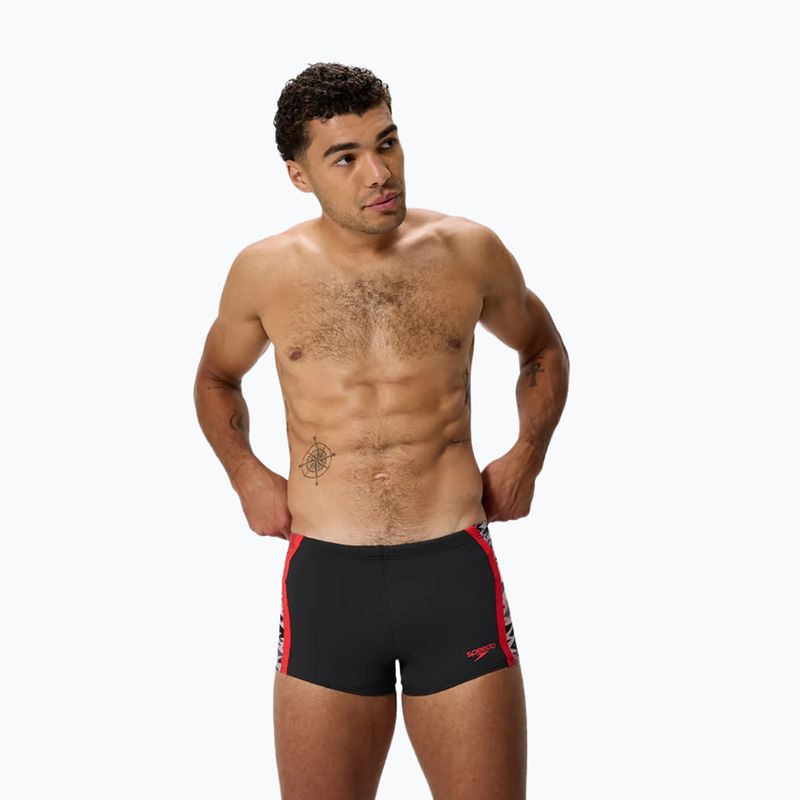 Bokserki pływackie Speedo Hyperboom Splice Aquashort anthracite/high risk red