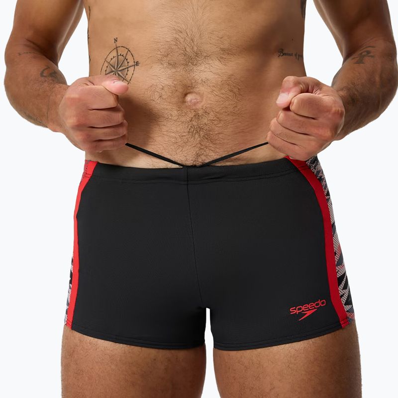 Bokserki pływackie Speedo Hyperboom Splice Aquashort anthracite/high risk red 4