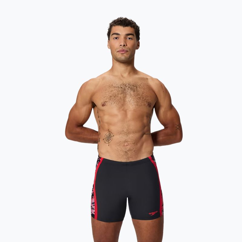 Jammery pływackie męskie Speedo Hyper Boom Splice Mid anthracite/high risk red