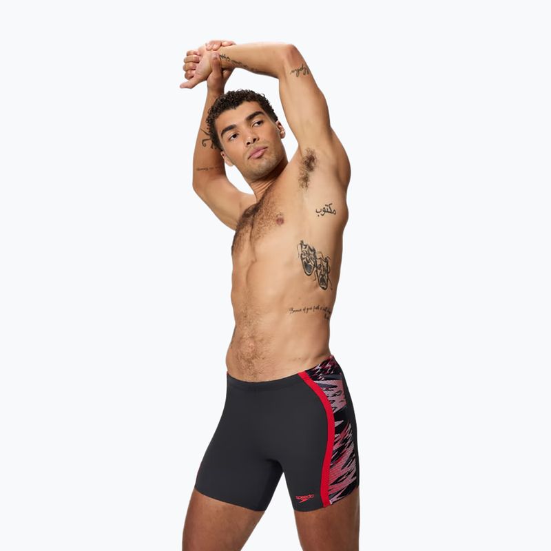 Jammery pływackie męskie Speedo Hyper Boom Splice Mid anthracite/high risk red 3