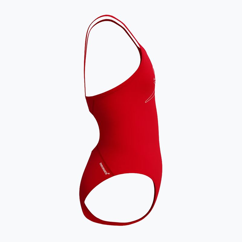 Strój pływacki jednoczęściowy dziecięcy Speedo Endurance+ Logo Thinstrap high risk red 4