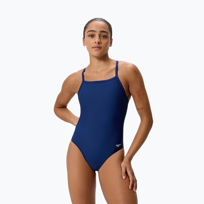 Strój pływacki jednoczęściowy damski Speedo Solid EnduraSoft Turnback team navy