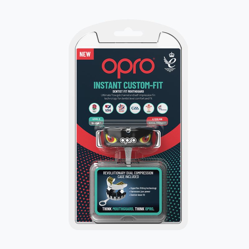 Ochraniacz szczęki Opro Instant Custom Fit Eyes czarny/czerwony 2