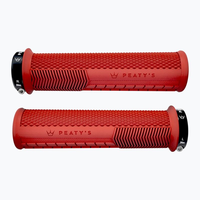 Chwyty kierownicy Peaty's Monarch Knurl Thin red