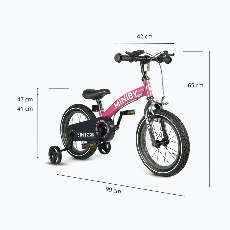 Rower dziecięcy Qplay Miniby 3in1 rose 6
