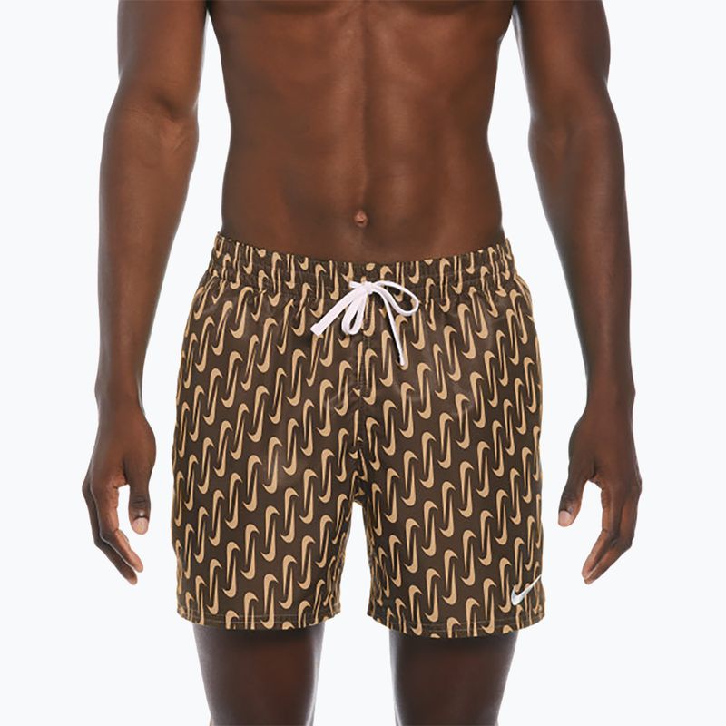 Szorty kąpielowe męskie Nike Swoosh Link 5" Volley cacao wow 5