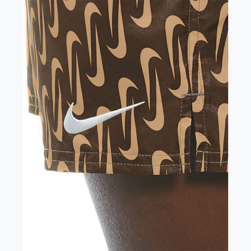 Szorty kąpielowe męskie Nike Swoosh Link 5" Volley cacao wow 10