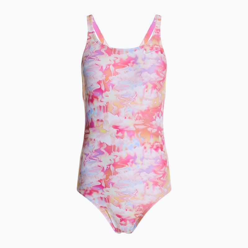 Strój pływacki jednoczęściowy damski Nike Hydrastrong Multi Print Fastback warm multi