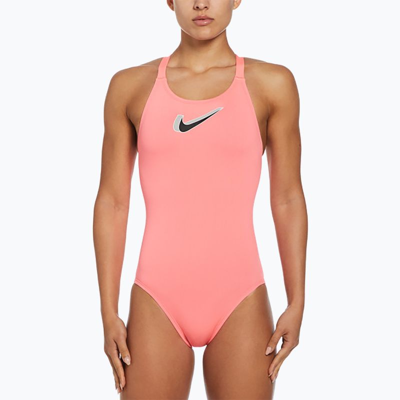 Strój pływacki jednoczęściowy damski Nike Hydrastrong 3D Swoosh Fastback hot punch 4