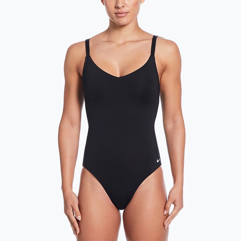 Strój pływacki jednoczęściowy damski Nike Essential V-Neck black 4