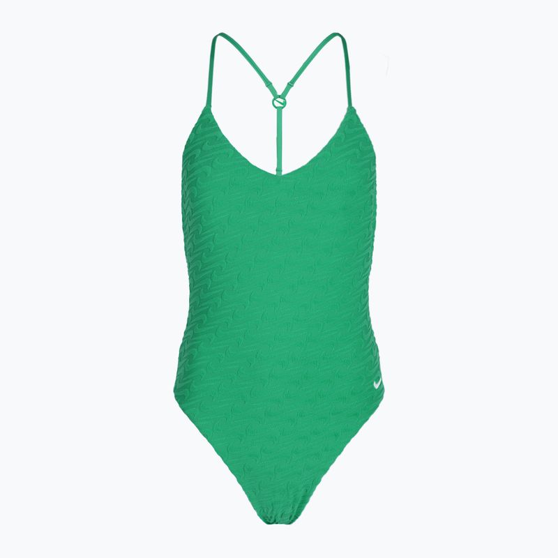 Strój pływacki jednoczęściowy damski Nike Swoosh Link Y-Back stadium green