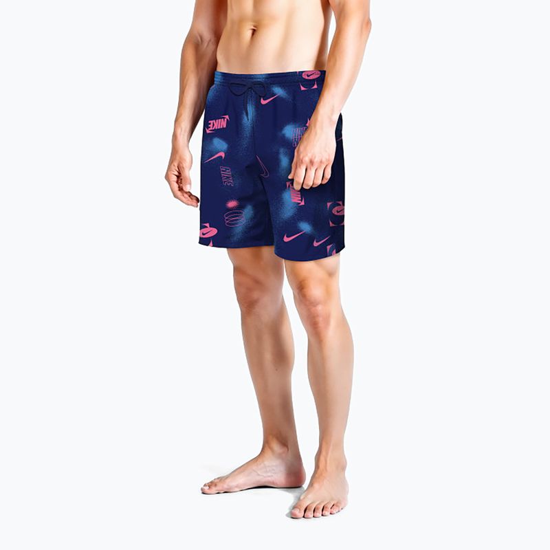 Szorty kąpielowe męskie Nike Multi Print 7" Volley midnight navy