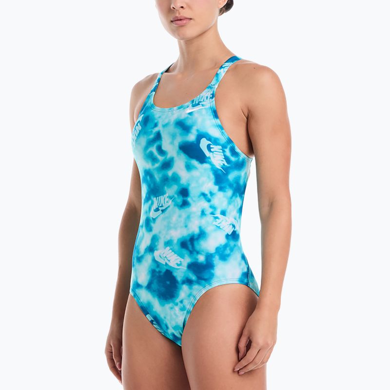 Strój pływacki jednoczęściowy damski Nike Hydrastrong Fastback bleached turquoise