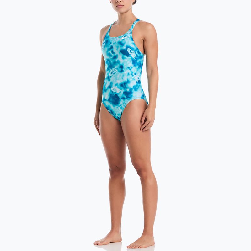 Strój pływacki jednoczęściowy damski Nike Hydrastrong Fastback bleached turquoise 2
