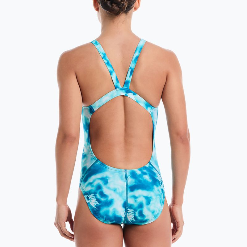 Strój pływacki jednoczęściowy damski Nike Hydrastrong Fastback bleached turquoise 3