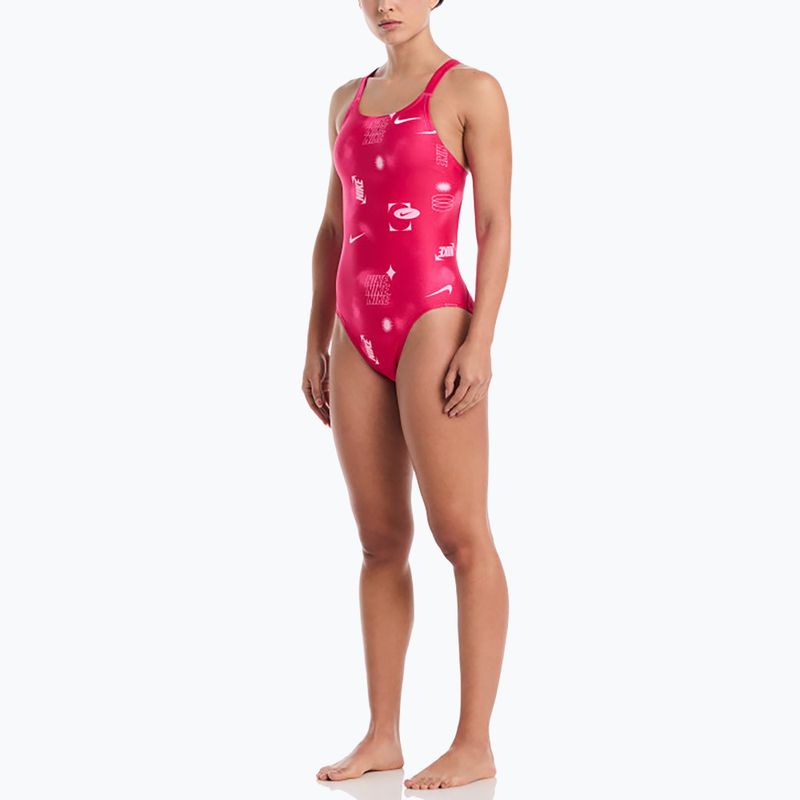 Strój pływacki jednoczęściowy damski Nike Hydrastrong Fastback rush pink 2