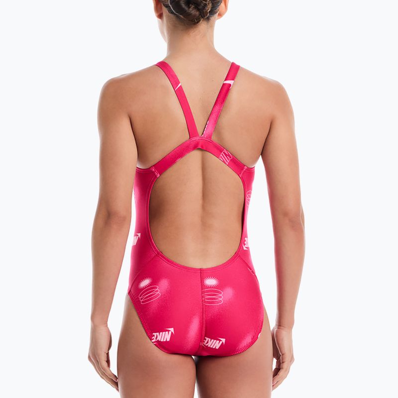 Strój pływacki jednoczęściowy damski Nike Hydrastrong Fastback rush pink 3