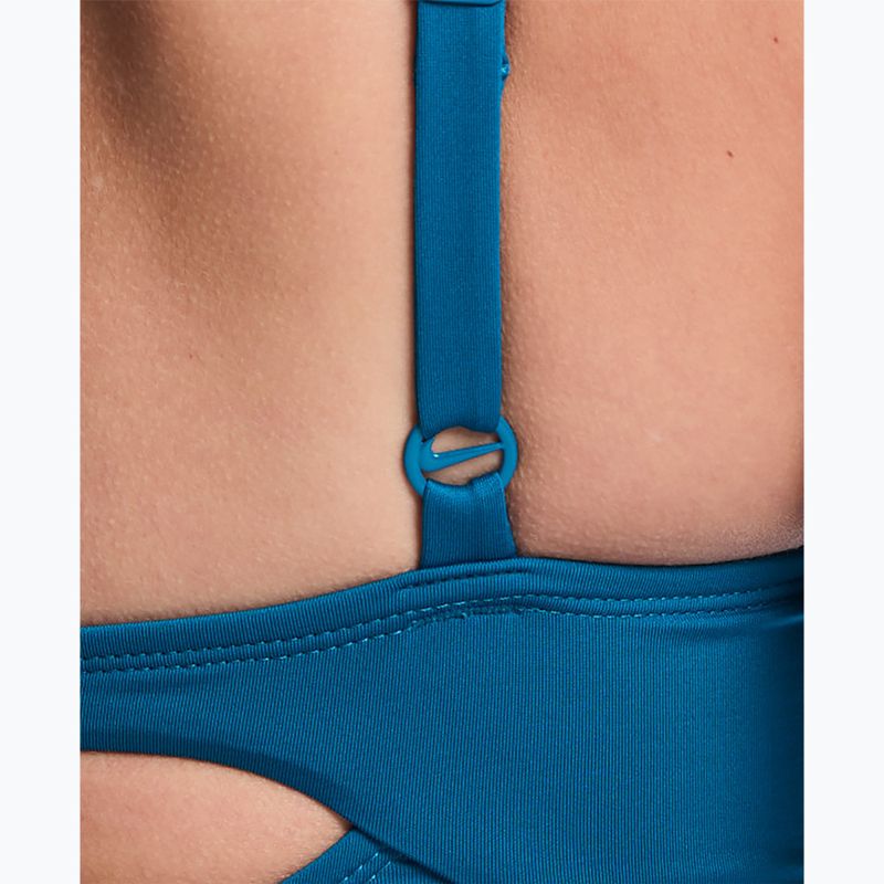 Strój pływacki jednoczęściowy damski Nike Essential V-Neck green abyss 5