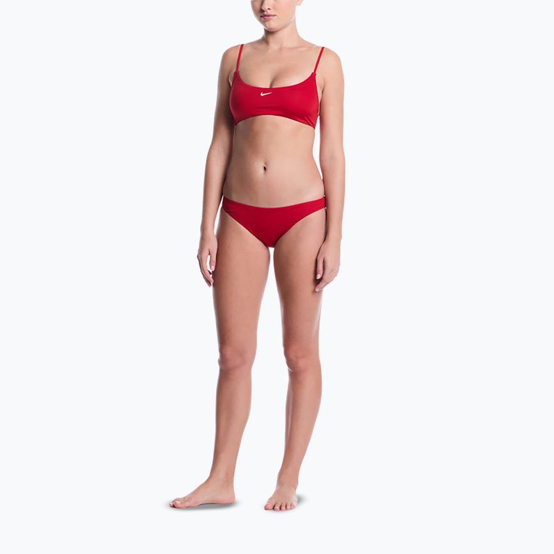 Strój pływacki dwuczęściowy damski Nike Essential Bralette Bikini gym red 2
