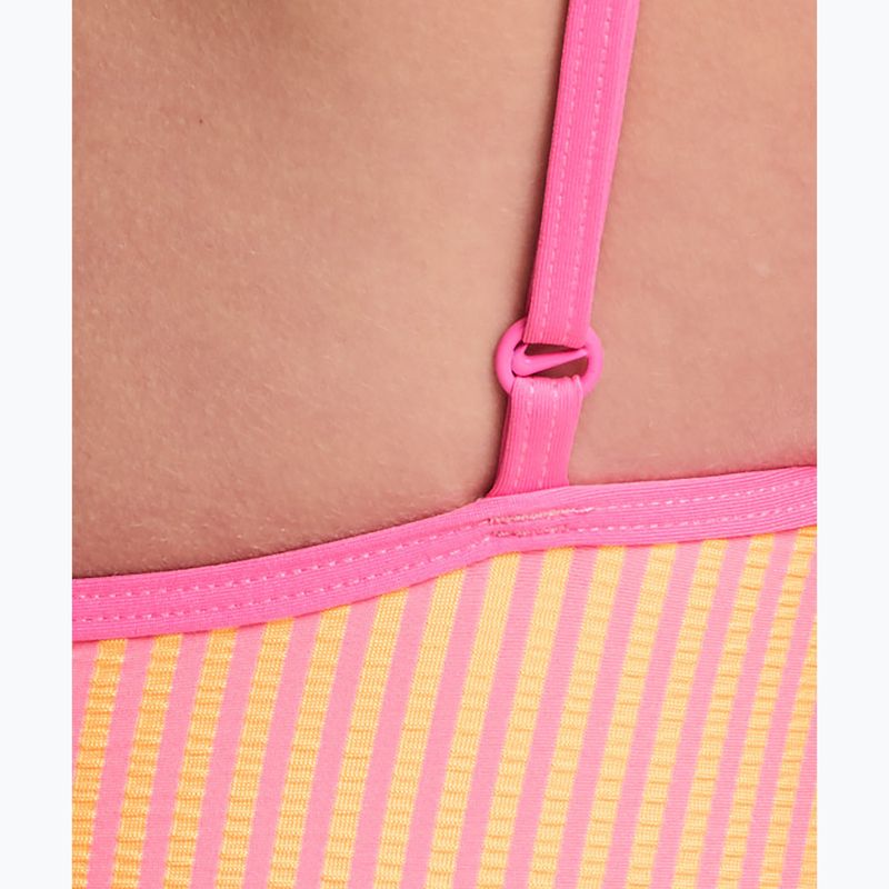 Strój pływacki jednoczęściowy damski Nike Ocean Bound Ripple Texture Square Neck pink glow 4
