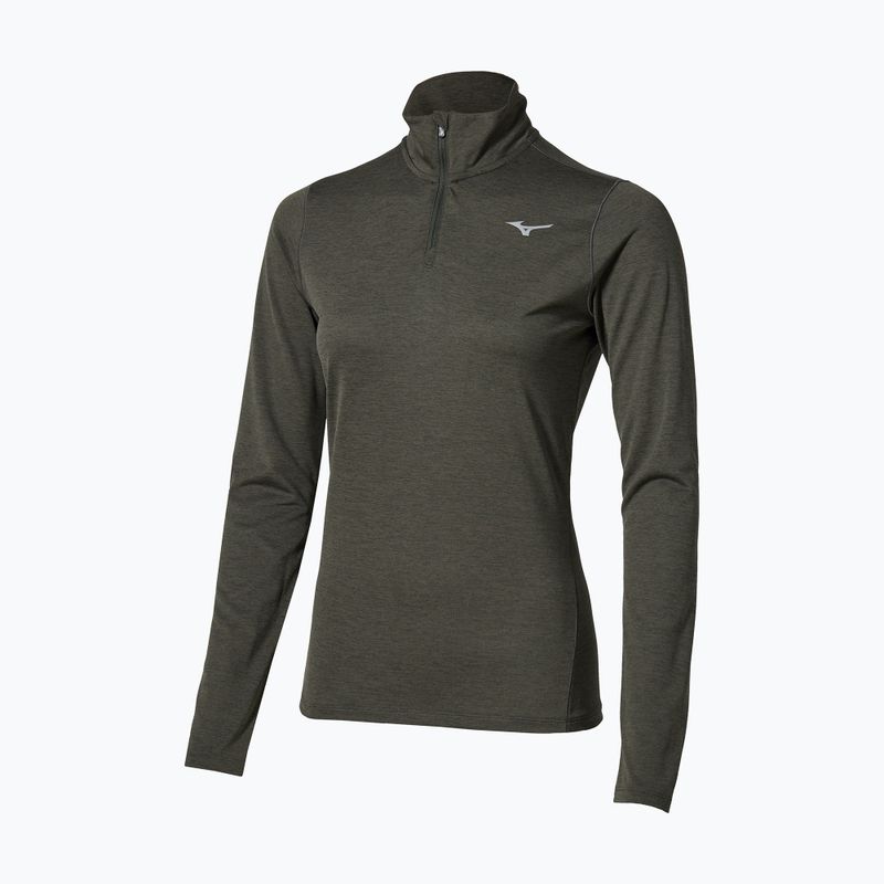Bluza do biegania damska Mizuno Core Impulse Half Zip Long Sleeve Tee forest night