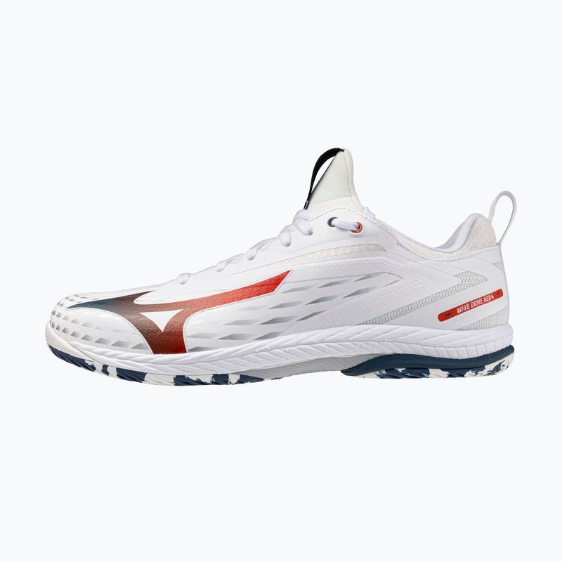Buty do tenisa męskie Mizuno Wave Drive Neo 4 white/insignia blue/orange 8