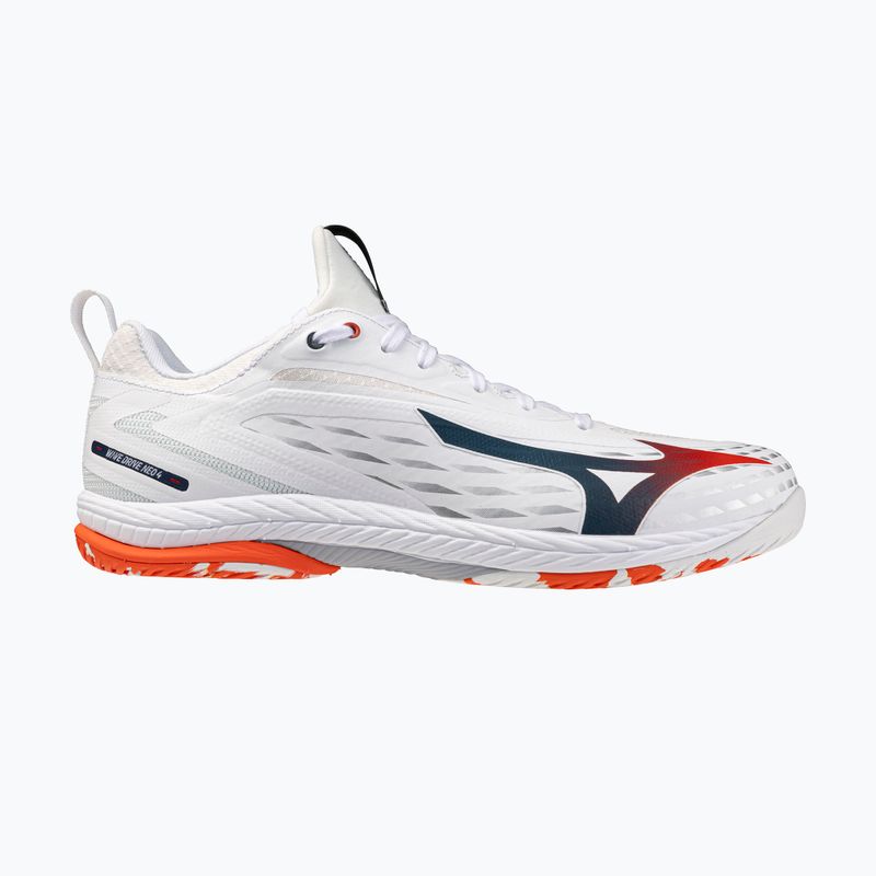 Buty do tenisa męskie Mizuno Wave Drive Neo 4 white/insignia blue/orange 10