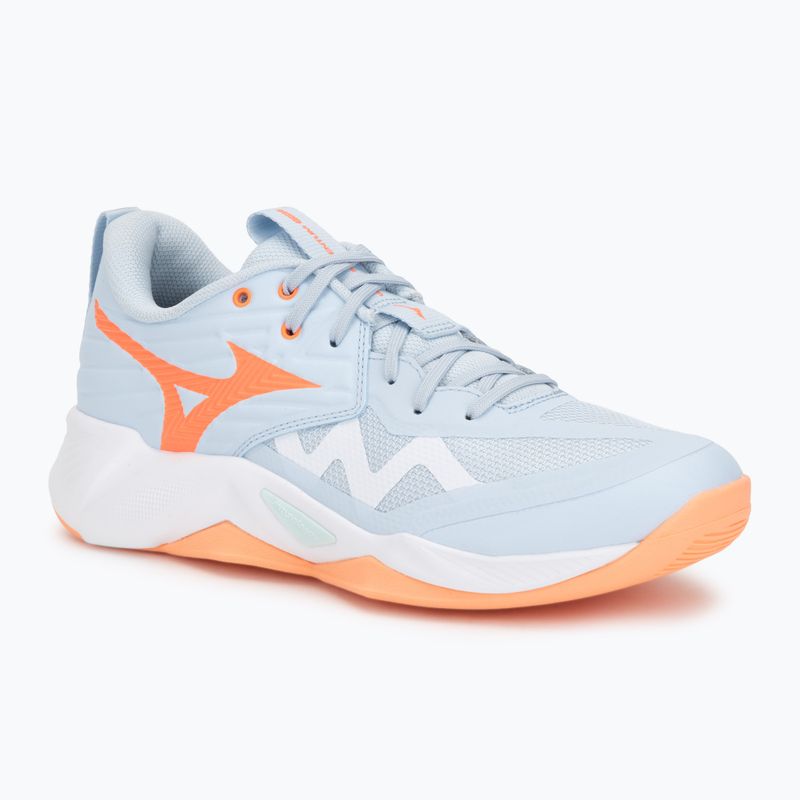 Buty do siatkówki damskie Mizuno Wave Momentum Pro blue finch/lava orange/flamingo coral