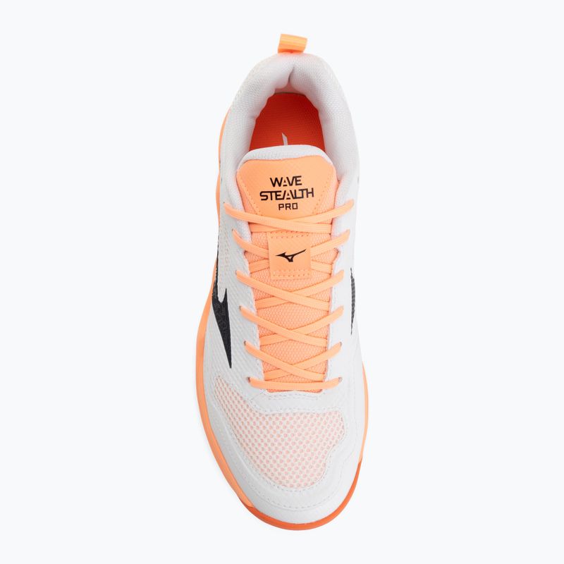 Buty do piłki ręcznej Mizuno Wave Stealth Pro white/black/flamingo coral 5