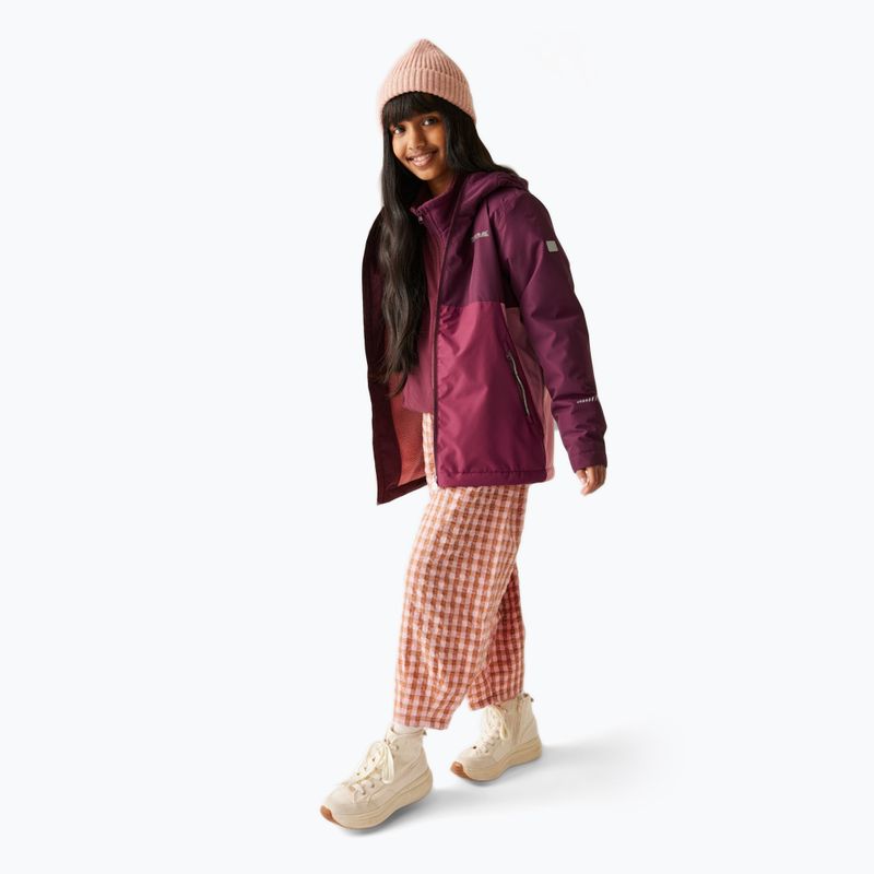 Kurtka przeciwwiatrowa dziecięca REGATTA Hillain Warm fig/dark pimento/dusty rose 2