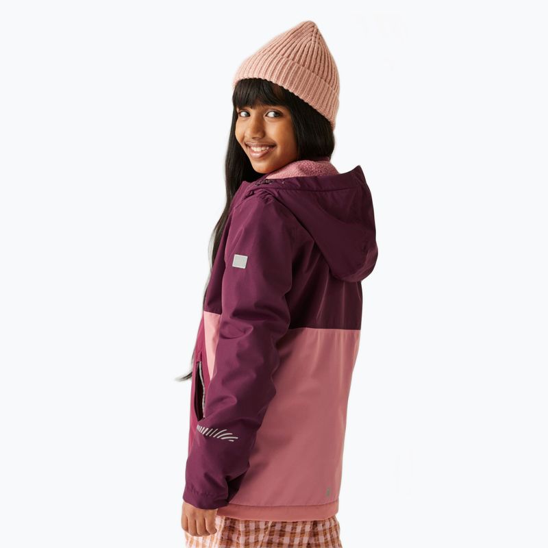 Kurtka przeciwwiatrowa dziecięca REGATTA Hillain Warm fig/dark pimento/dusty rose 3