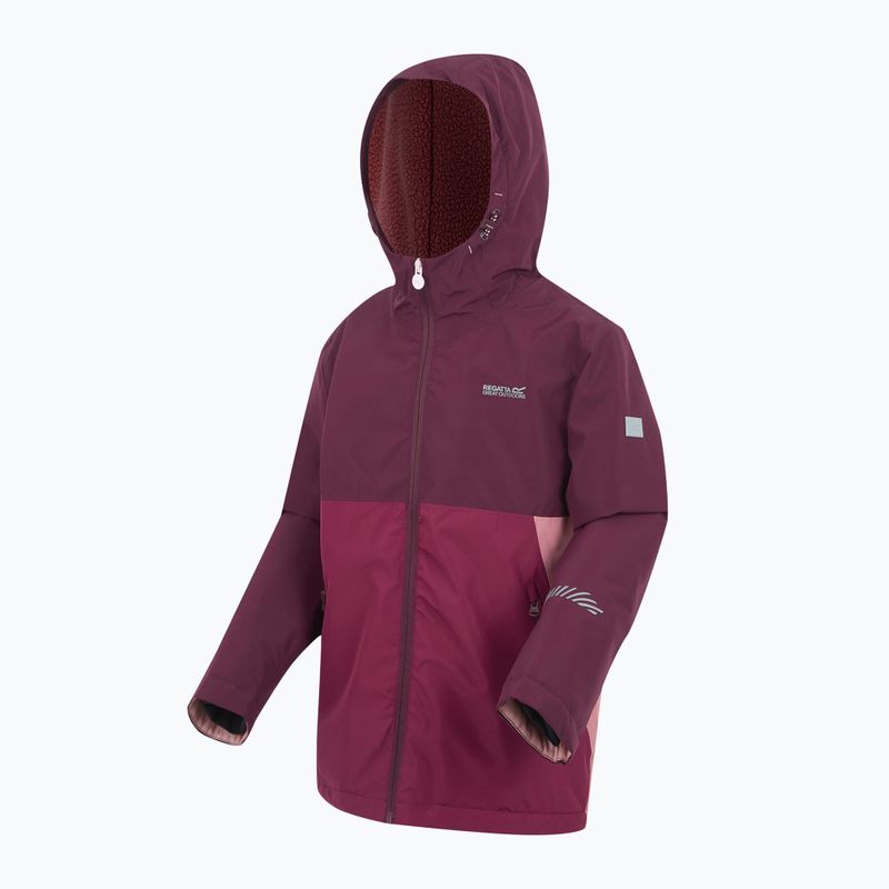 Kurtka przeciwwiatrowa dziecięca REGATTA Hillain Warm fig/dark pimento/dusty rose 9