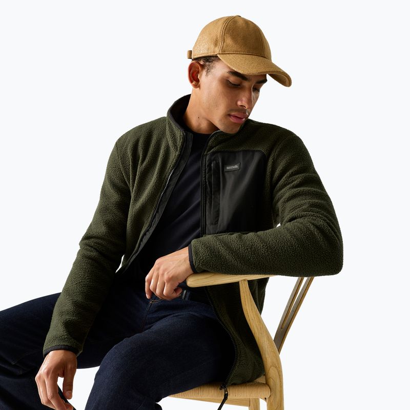 Bluza polarowa męska REGATTA Frankie Borg dark khaki/black 5
