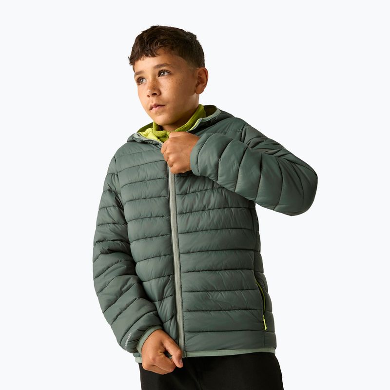 Kurtka ocieplana dziecięca REGATTA Lofthouse dark forest green/wild lime 8