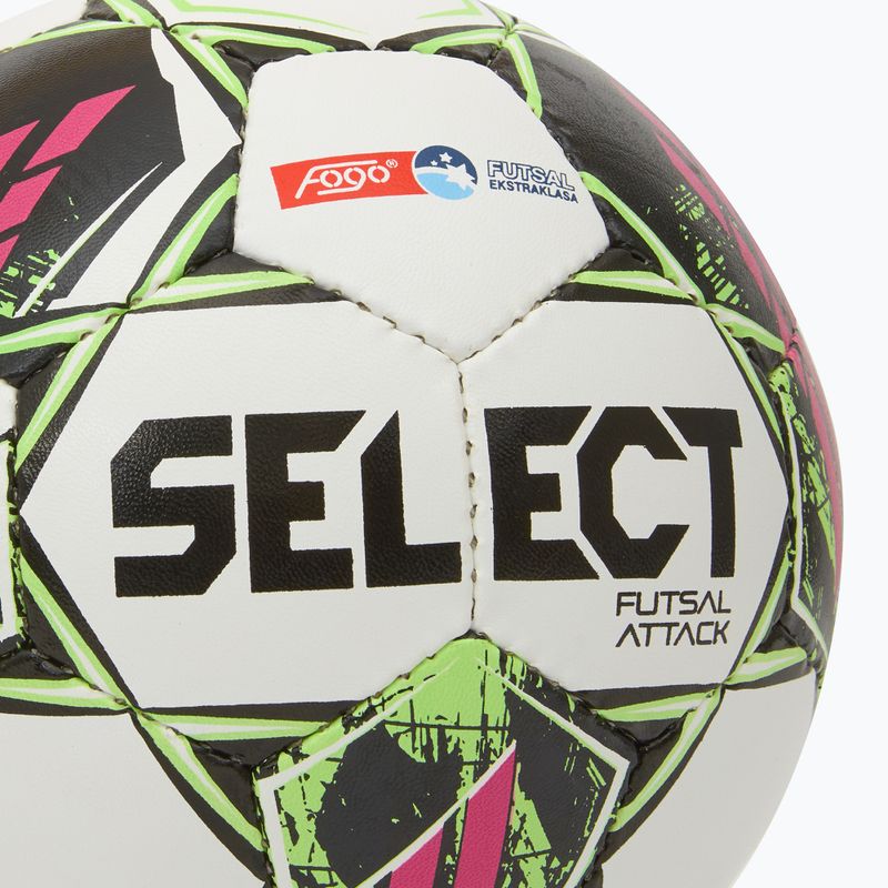 Piłka do piłki nożnej SELECT Futsal Attack Fogo Ekstraklasa white/pink rozmiar 4 3