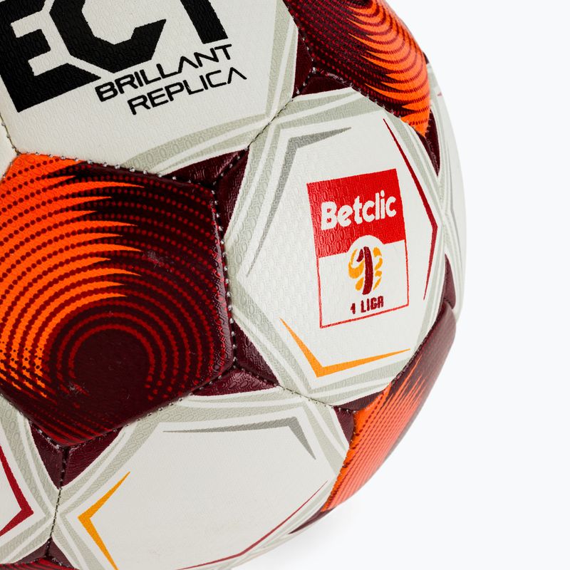 Piłka do piłki nożnej SELECT Brillant Replica Betclic v25 white/red rozmiar 4 3