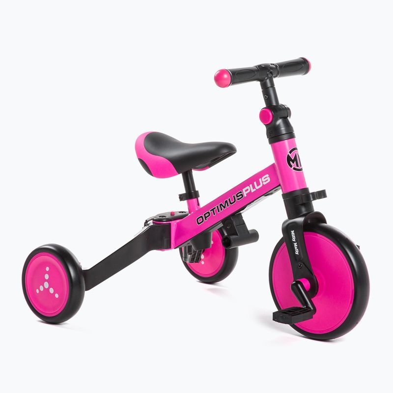 Rowerek biegowy trójkołowy Milly Mally 4w1 Optimus Plus pink 4